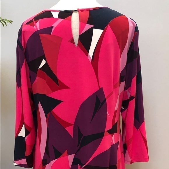 𝅺CHICO’S‎ multicolor abstract design Three-quarter sleeve dress - Picture 7 of 15